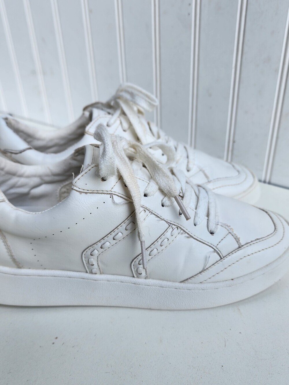 OASIS SOCIETY The 365 Sneakers Women's White Vegan Leather Lace-Up Sz 8.5